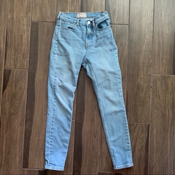 Everlane High Rise Skinny Jeans Light Wash Sz 26 - Picture 3 of 9